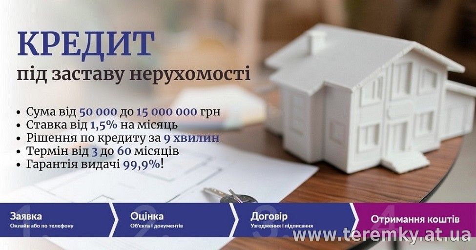 Взяти кредит в Києві під заставу нерухомості.
